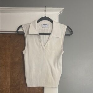 Old Navy Women's Cream Ribbed Tank Top